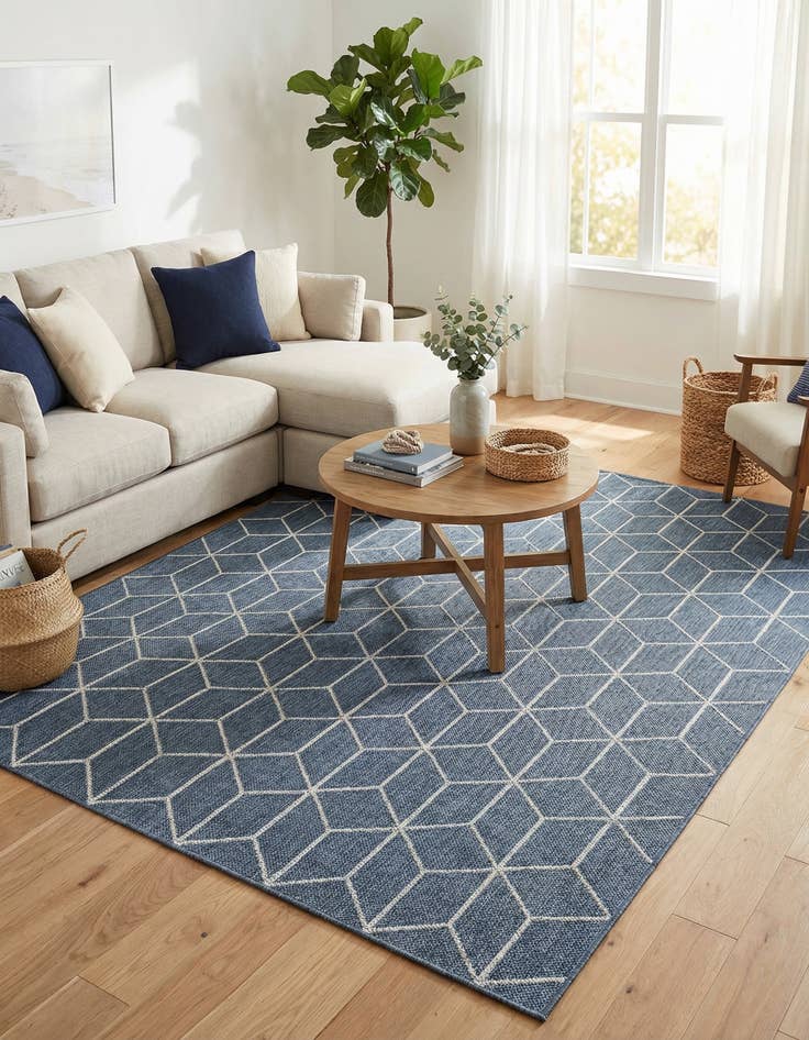 Detail image of 7' 10 x 10'  Washable Trellis Indoor / Outdoor Rug