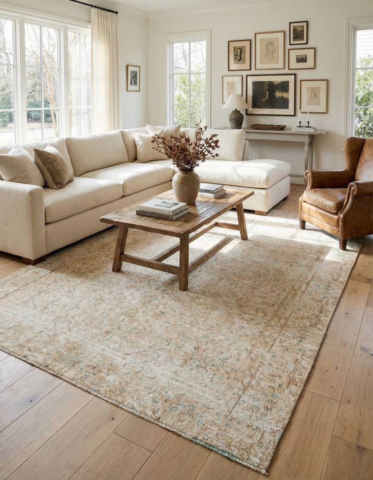 Detail image of 7' 8 x 10' 8  Hand Knotted Ultra Vintage Persian Wool Rug