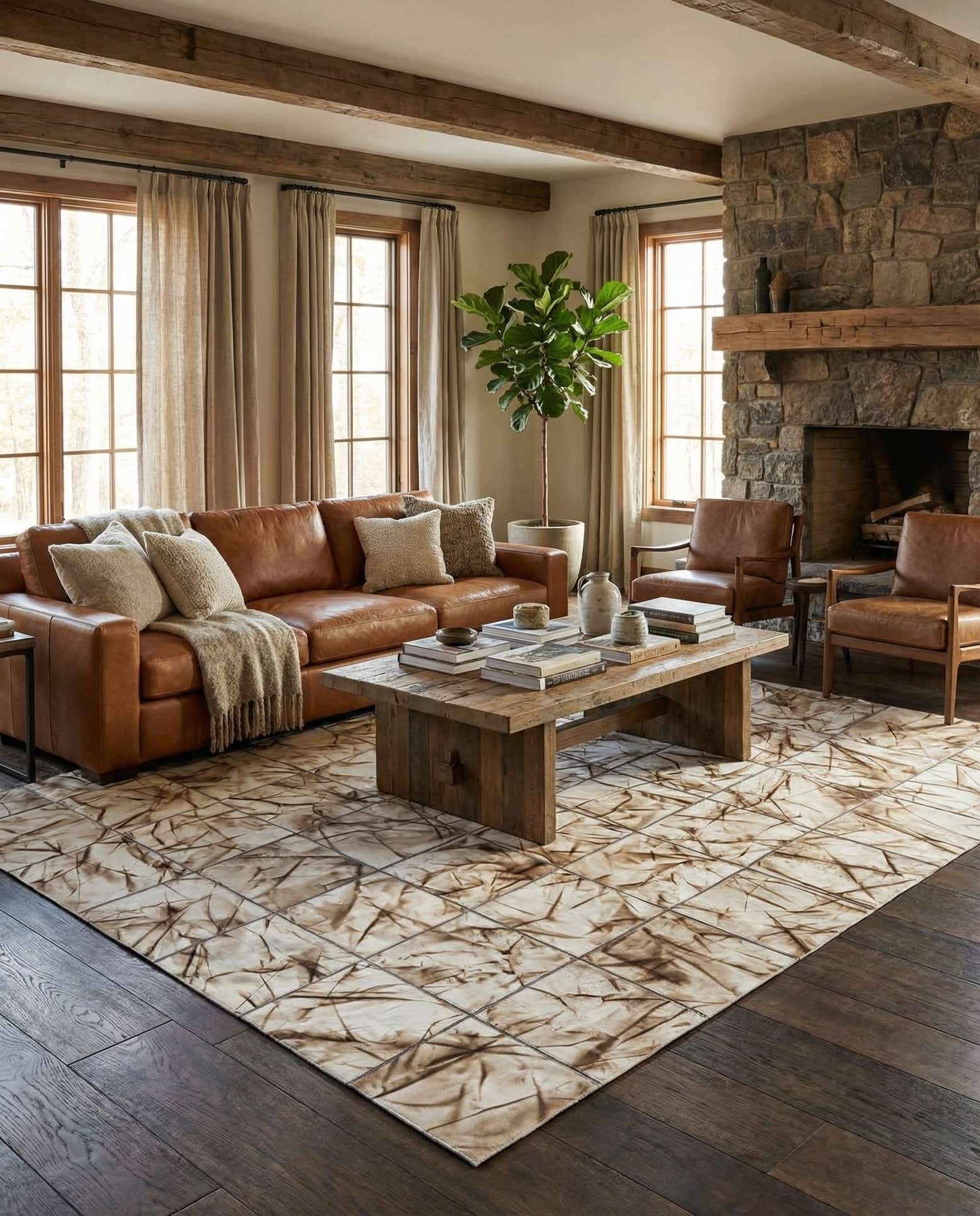 4' 11 x 7' 11 Cowhide - Patchwork Rug