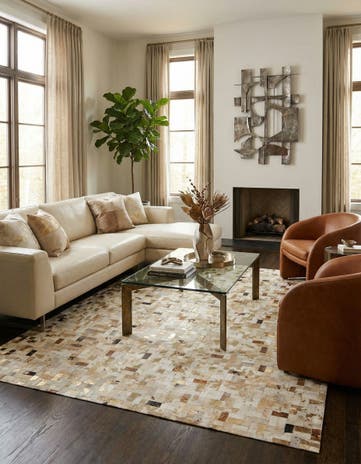7' 1 x 10' 1 Cowhide - Patchwork Rug