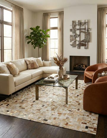 7' 1 x 10' 1 Cowhide - Patchwork Rug