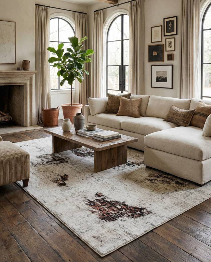 Detail image of 6' 8 x 9' 2 Hand Knotted Ultra Vintage Persian Wool Rug