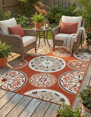 4' x 6' Easy-Clean Modern Indoor / Outdoor Rug