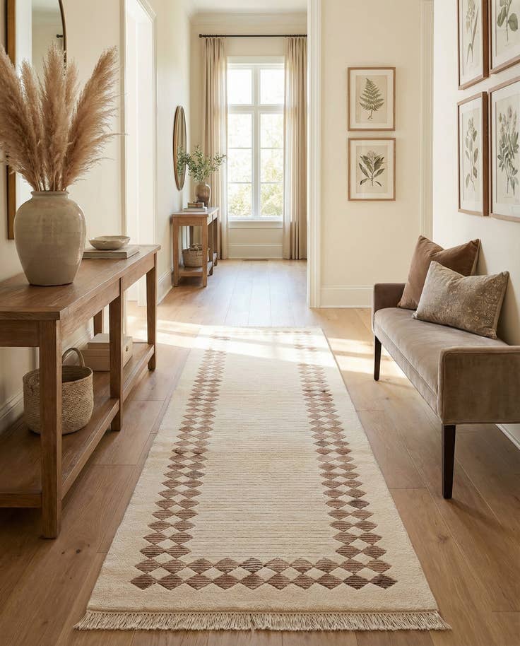 Detail image of 2' 8 x 9' 9 Hand Knotted Darya Wool Runner Rug