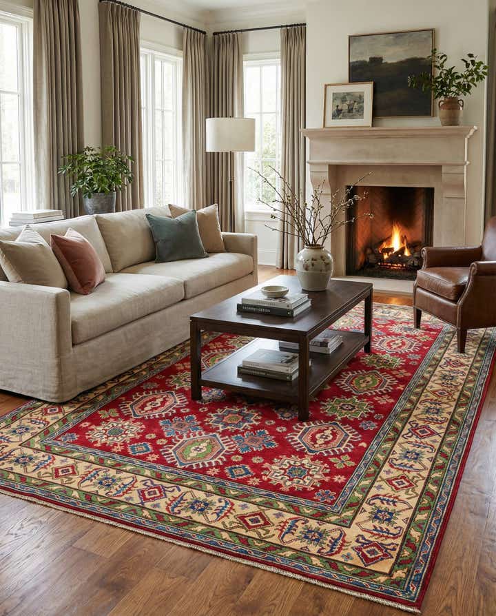 6' 7 x 9' 7 Hand Knotted Kazak Rug