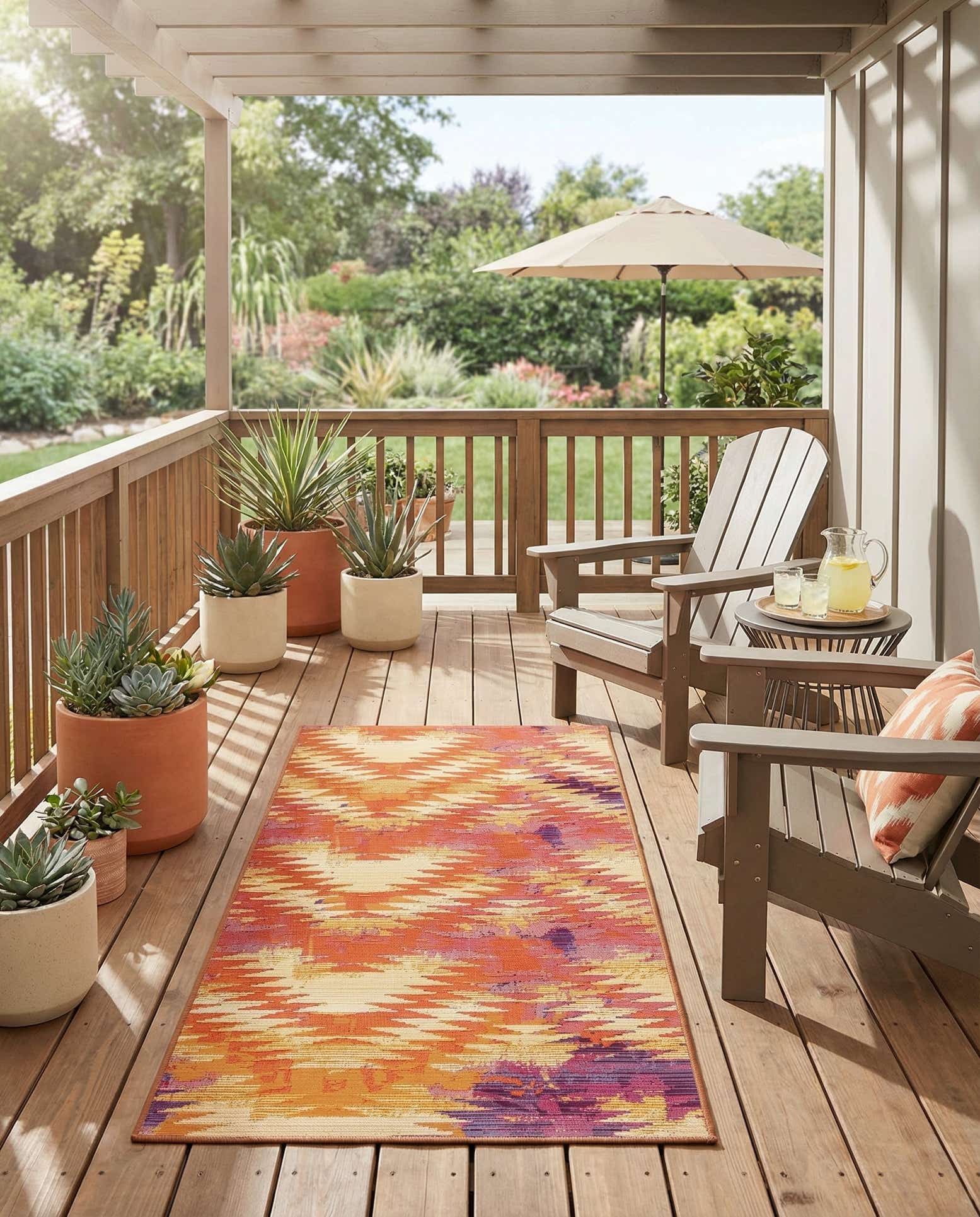 2' 7 x 5' 3 Easy-Clean Modern Indoor / Outdoor Runner Rug