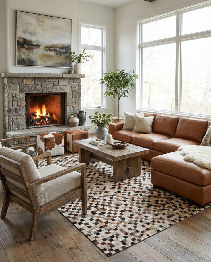 Detail image of 8' x 9' 11 Cowhide - Patchwork Rug