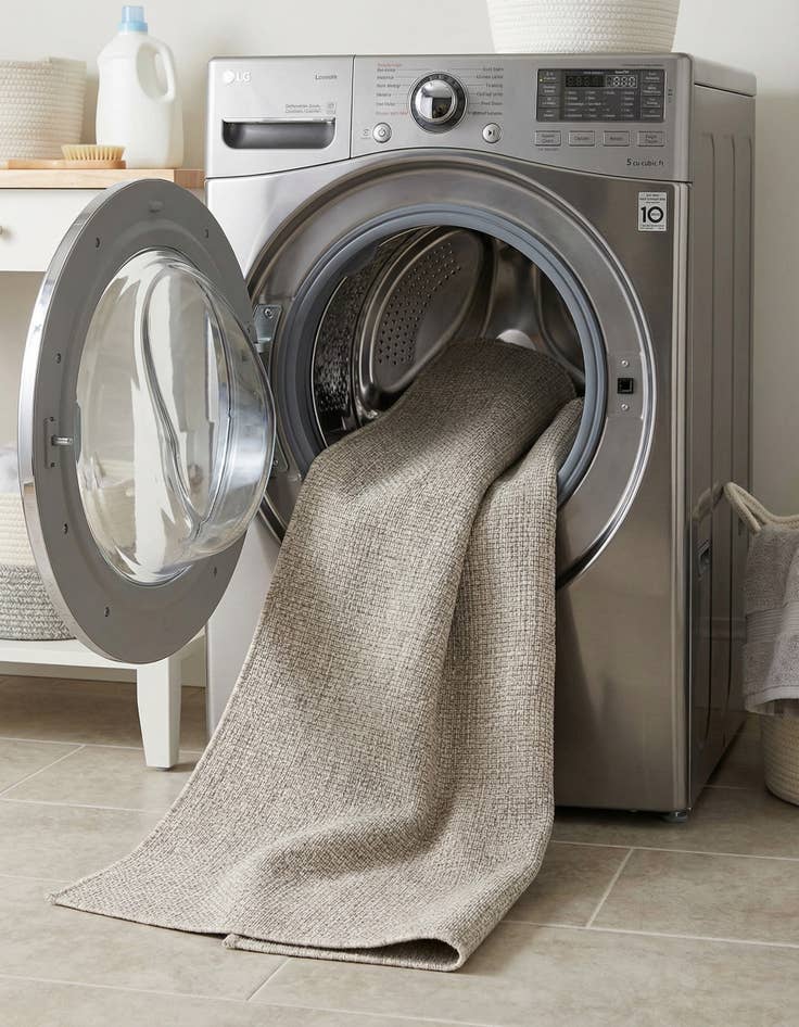 Detail image of 2' 7 x 10'  Washable Solid Indoor / Outdoor Runner Rug