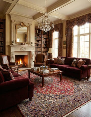 10' x 13' 1 Hand Knotted Kashan Persian Wool Rug