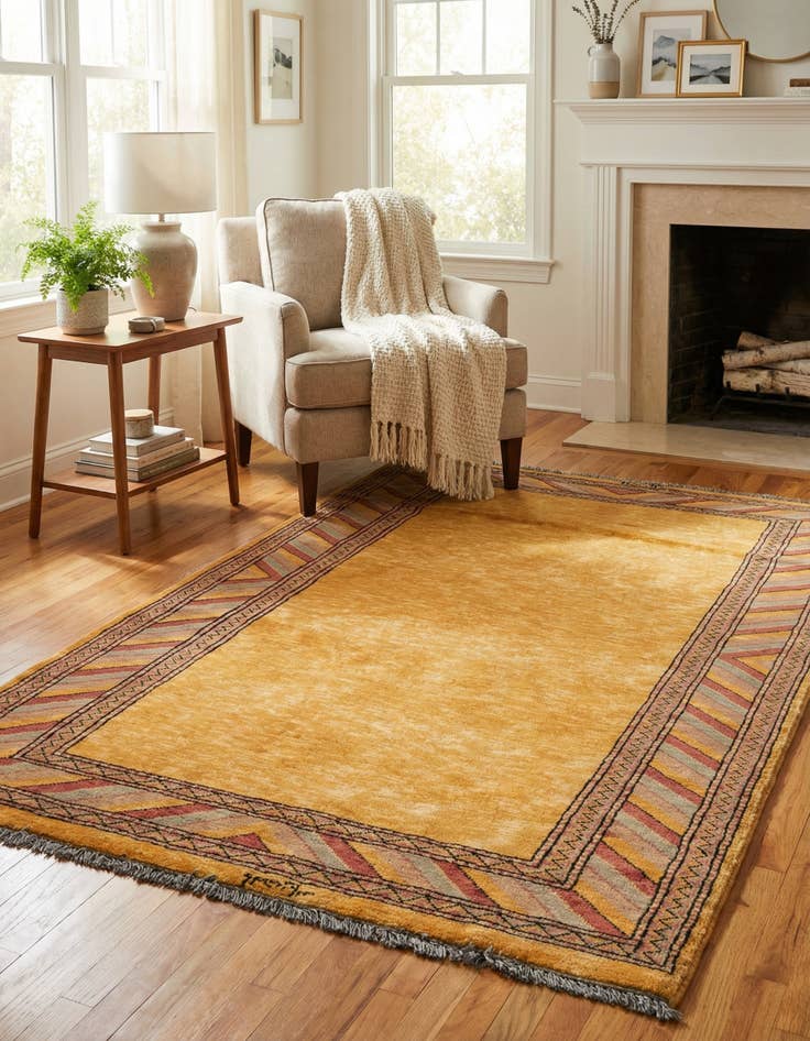 Detail image of  3' 3 x 4' 10  Hand Knotted Ziegler Oriental Wool Rug