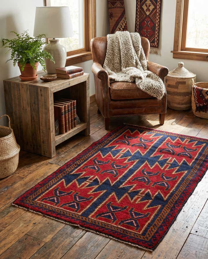 2' 10 x 4' 7 Hand Knotted Balouch Persian Wool Rug