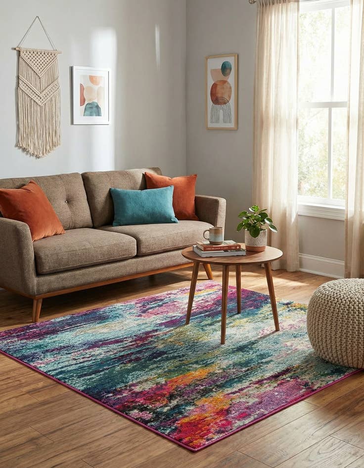 Detail image of  4' 1 x 4' 1  Washable Theia Square Rug