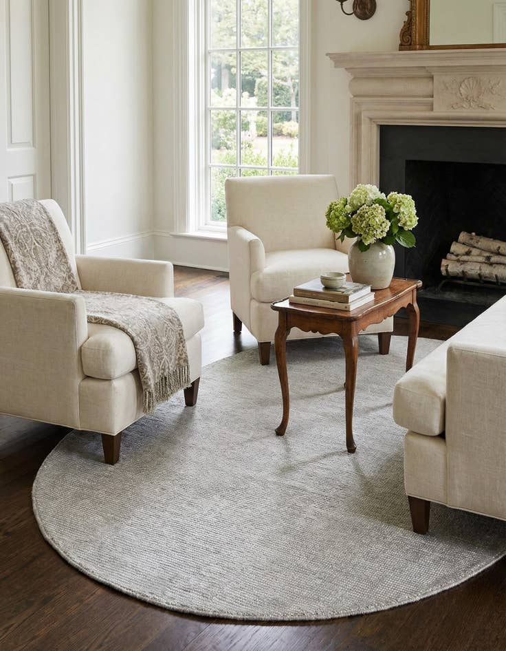 Detail image of 5' 1 x 8'  Hand Woven Jill Zarin English Manor Wool Oval Rug