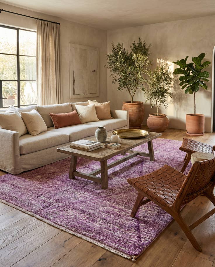 Detail image of 6' 6 x 10' Hand Knotted Moroccan Wool Rug