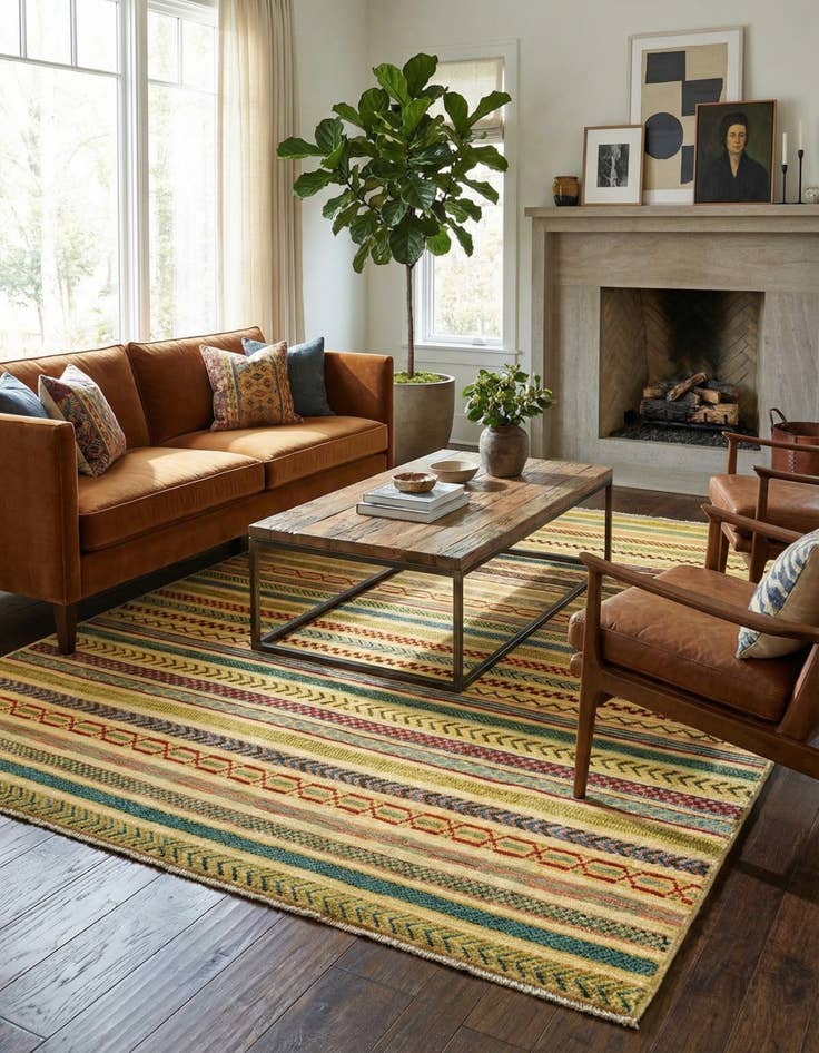 Detail image of 4' 10 x 6' 10  Hand Knotted Modern Ziegler Rug