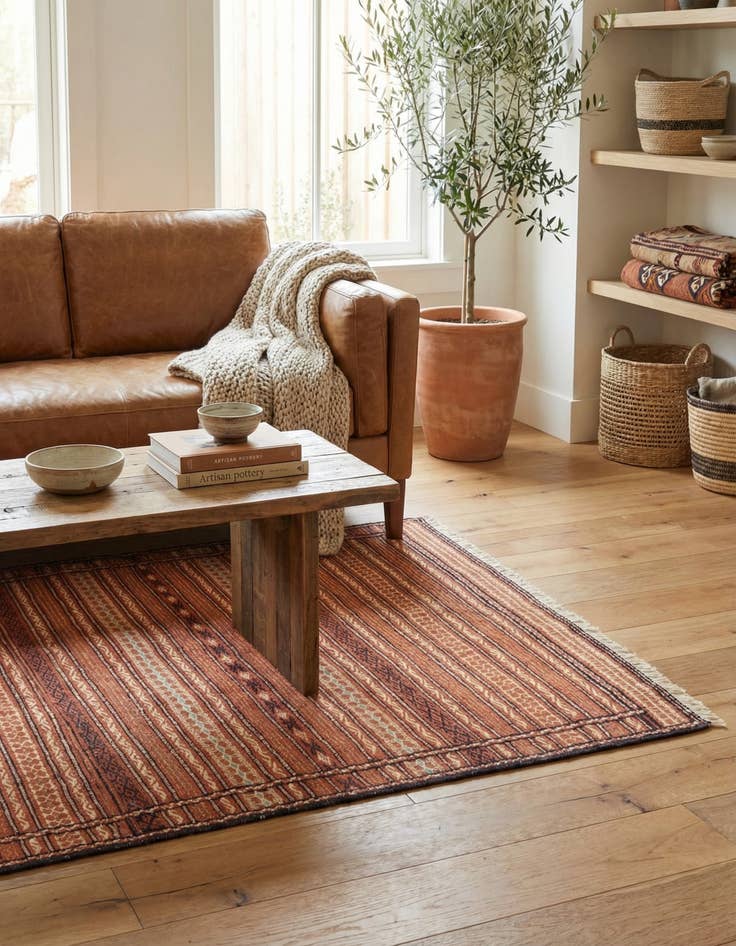 Detail image of 4' 10 x 6' 6  Hand Knotted Ghoochan Persian Wool Rug