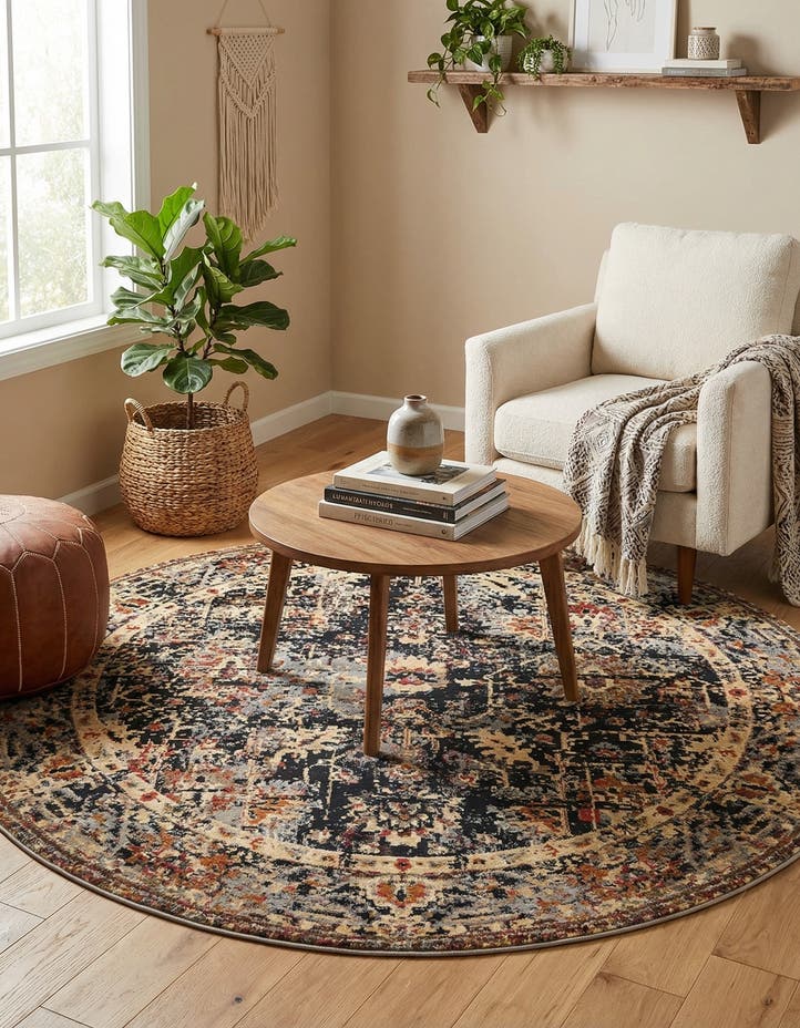 7' x 7' Saturn Round Rug