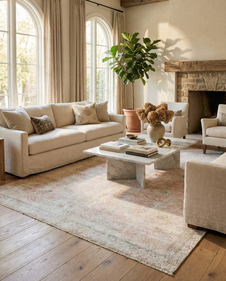 Detail image of 6' 1 x 9' 6 Hand Knotted Ultra Vintage Persian Wool Rug