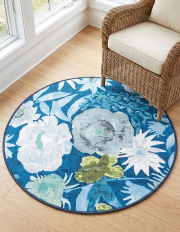 3' 3 x 3' 3 Easy-Clean Jill Zarin Caribbean Indoor / Outdoor Round Rug