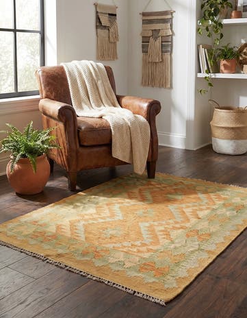 2' 8 x 4' 3 Hand Woven Kilim Waziri Wool Rug
