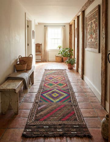 2' x 6' 10 Hand Knotted Kilim Fars Persian Wool Runner Rug