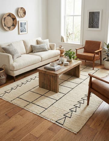 5' 7 x 7' 6 Hand Knotted Moroccan Wool Rug
