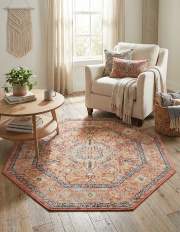 Brick Red Lola Octagon Rug