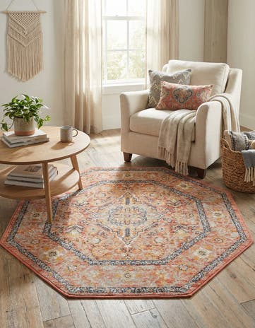 Brick Red Lola Octagon Rug