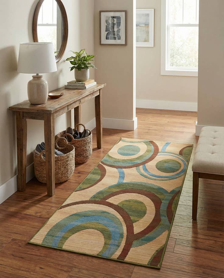 Detail image of 2' 7 x 5' 3 Easy-Clean Modern Indoor / Outdoor Runner Rug