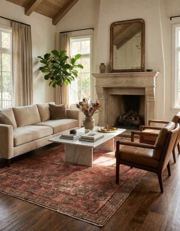 4' 10 x 8' 9 Hand Knotted Ultra Vintage Persian Wool Rug