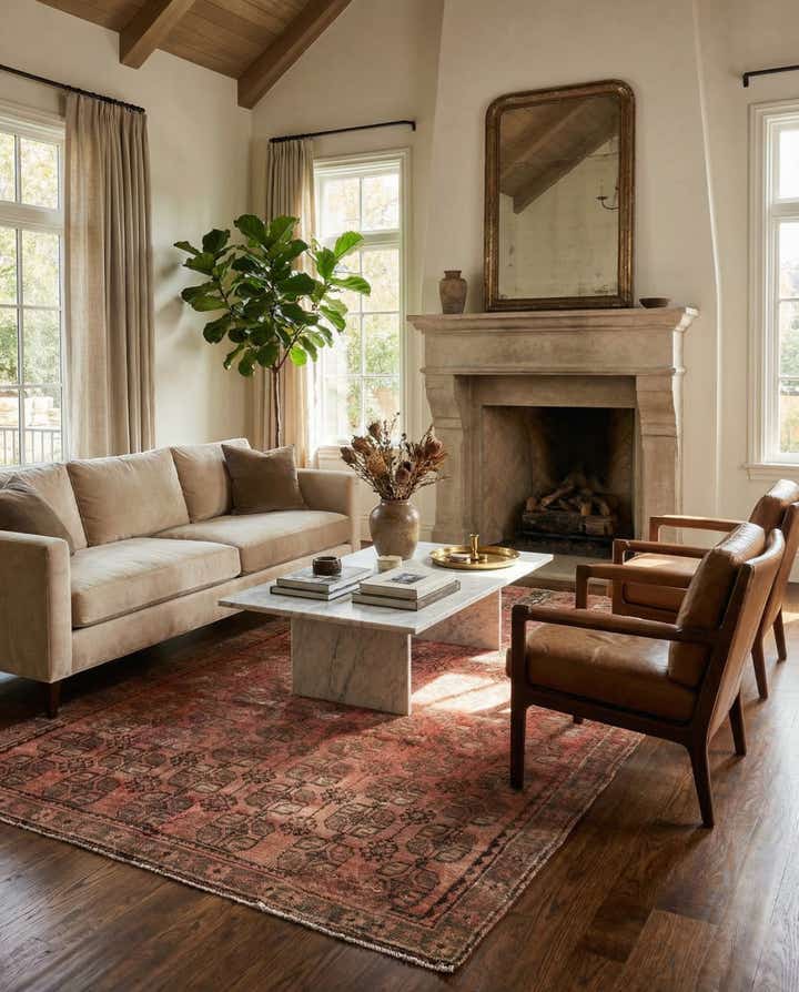 4' 10 x 8' 9 Hand Knotted Ultra Vintage Persian Wool Rug