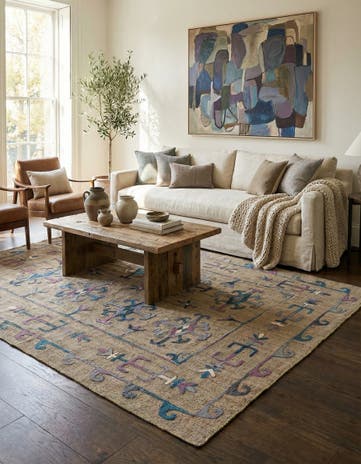5' 9 x 7' 2 Hand Woven Kilim Suzani Wool Rug