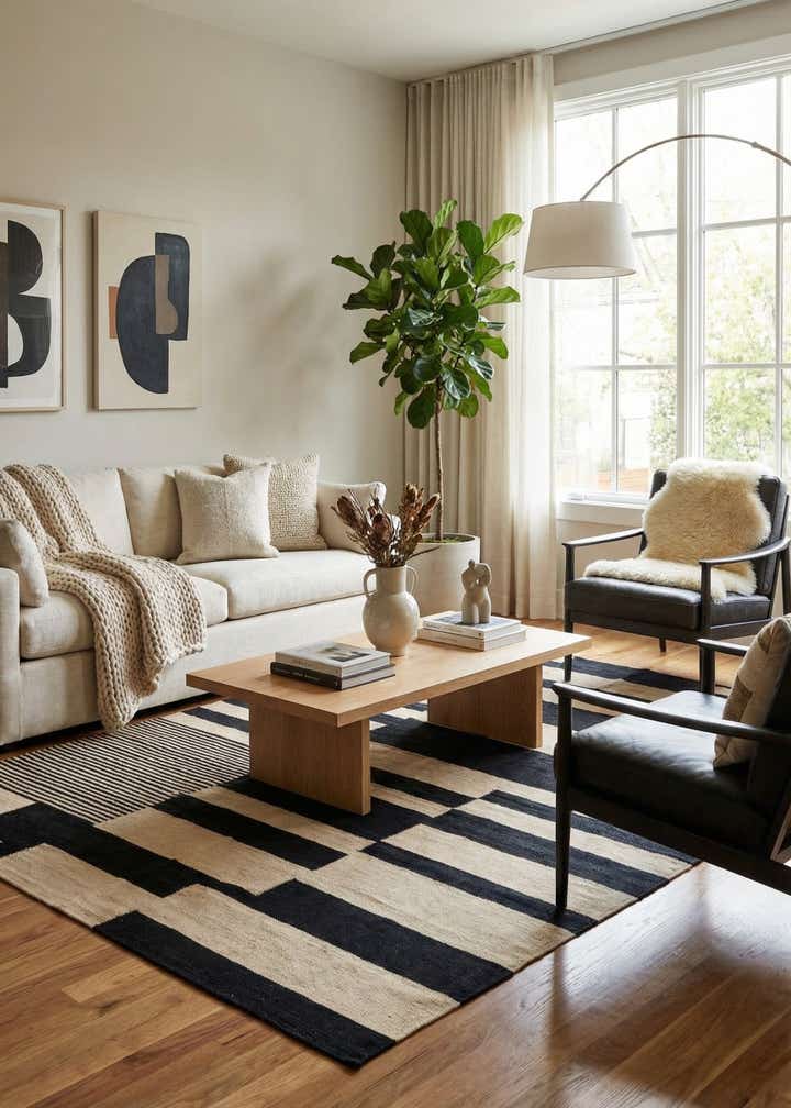 5' 7 x 7' 7 Hand Woven Kilim Modern Wool Rug