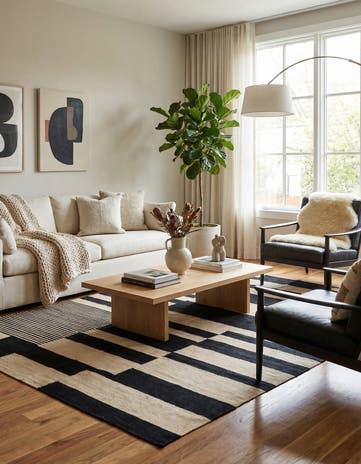 5' 7 x 7' 7 Hand Woven Kilim Modern Wool Rug