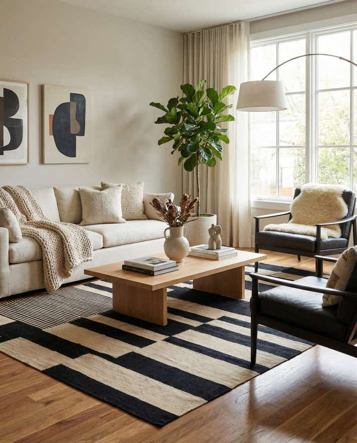 5' 7 x 7' 7 Hand Woven Kilim Modern Wool Rug