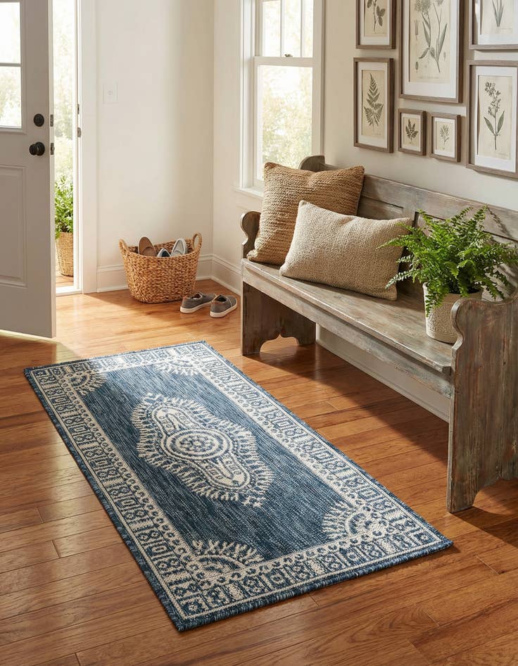 Detail image of 2' x 4' Easy-Clean Traditional Indoor / Outdoor Runner Rug