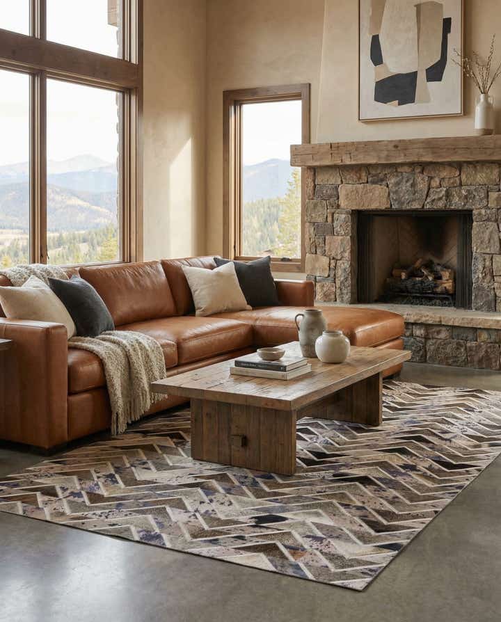 5' x 7' 10 Cowhide Stocks Rug