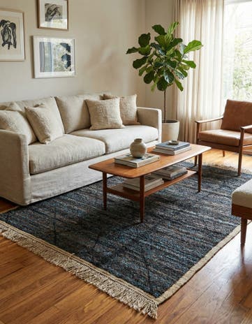 5' 5 x 8' 2 Hand Knotted Moroccan Wool Rug