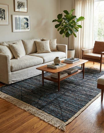 5' 5 x 8' 2 Hand Knotted Moroccan Wool Rug