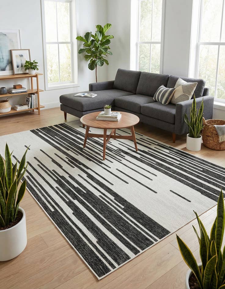 Detail image of 5' 3 x 8'  Washable Modern Indoor / Outdoor Rug
