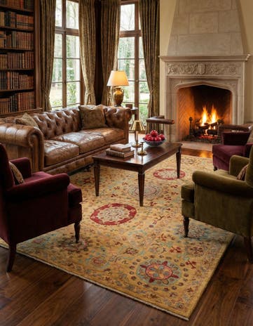 6' 6 x 9' 6 Hand Knotted Ariana Ziegler Oriental Rug