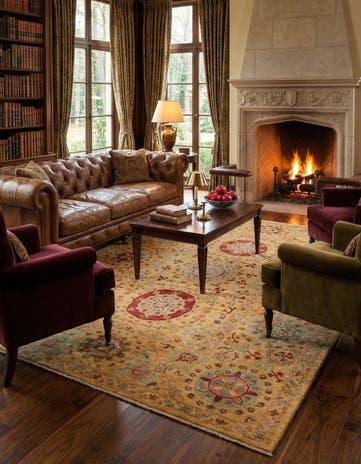 6' 6 x 9' 6 Hand Knotted Ariana Ziegler Oriental Rug