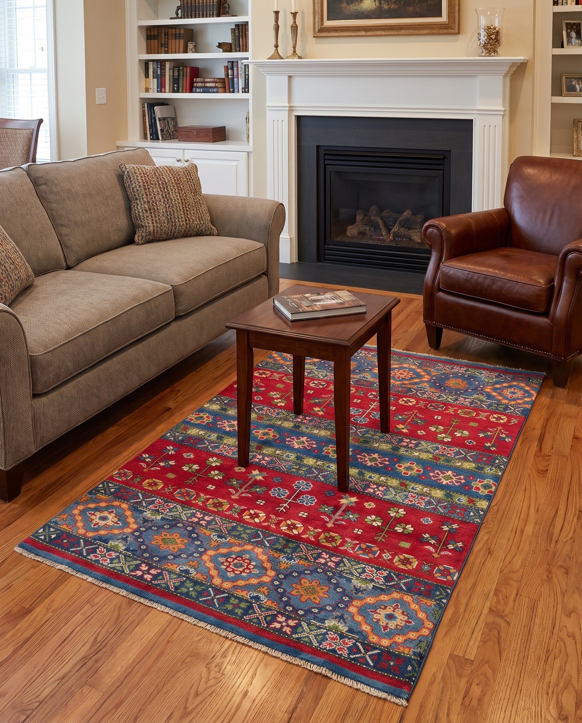 3' 10 x 6' 3 Hand Knotted Kazak Rug