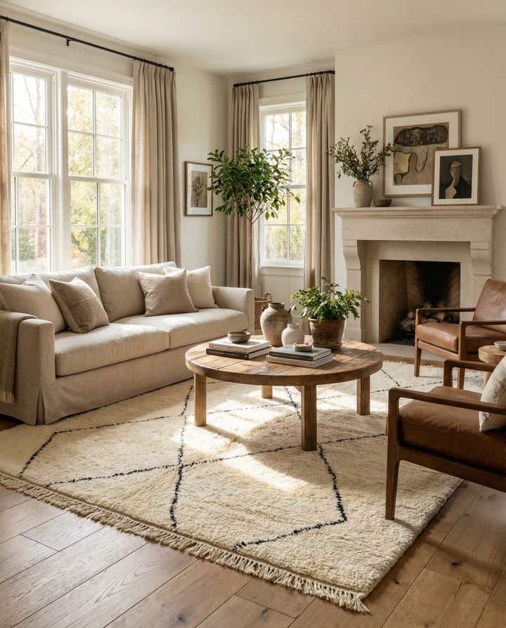 7' 2 x 10' Hand Knotted Moroccan Wool Rug