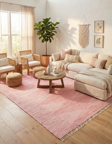 Rose Hand Woven Chindi Cotton Rug