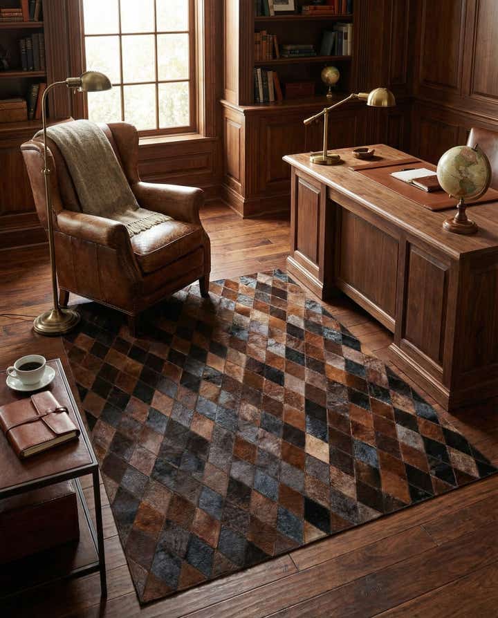 4' 1 x 5' 10 Cowhide Stocks Rug