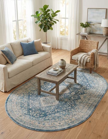 Navy Blue Newport Oval Rug