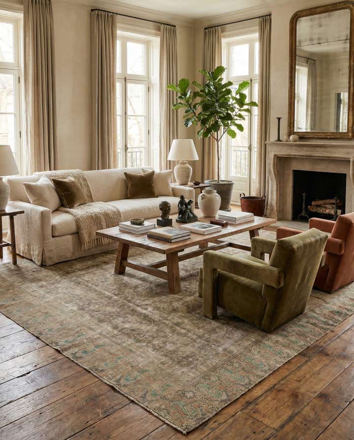 9' 7 x 12' 2 Hand Knotted Ultra Vintage Persian Wool Rug