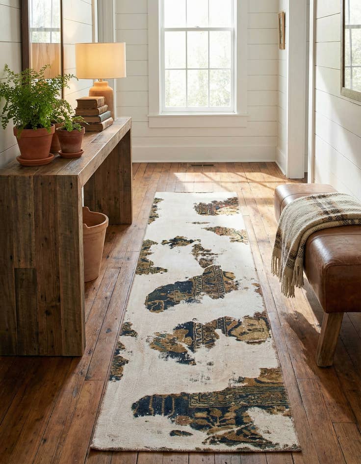 Detail image of 2' x 9' 10  Hand Knotted Ultra Vintage Persian Wool Runner Rug