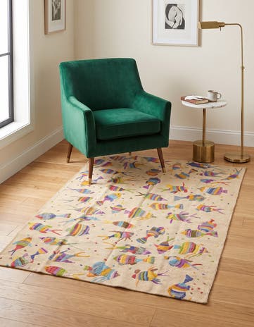 4' 2 x 6' Hand Woven Kilim Suzani Wool Rug